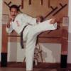 Throwing a perfectly executed side kick.