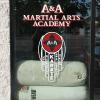 The A&A Martial Arts Window Sign.
