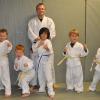 Gary Lovins and his young students at his home dojo.